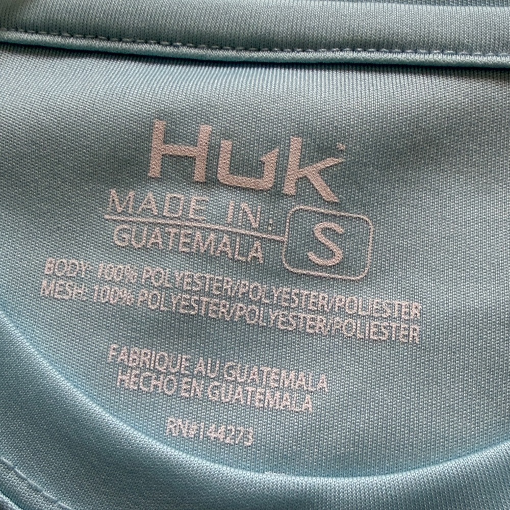 Huk Men’s Small light blue Aqua Performance Shirt long sleeve - Picture 2 of 4